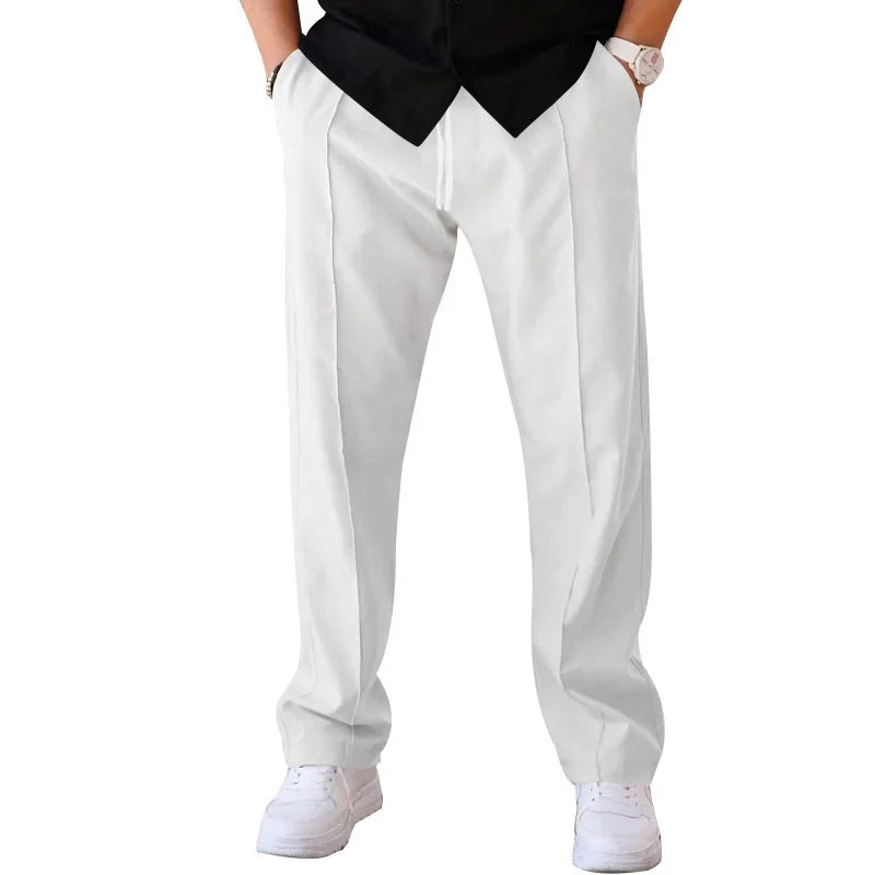 2025 Spring Summer Men's American Style Casual Pants Loose Straight Leg Sports Long Trousers