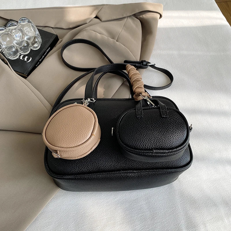 Casual Handbag 3-IN-1 Fashion Brand Messenger Bags for Women Pu Leather Crossbody Bag Lady Totes Large Capacity Travel Bag