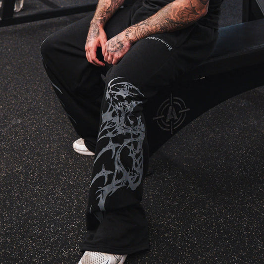 Unisex Streetwear Gym Pants Men Women Casual Drawstring Loose Fit Workout Wide Leg Trousers Jogger Alternative Fitness Fashion