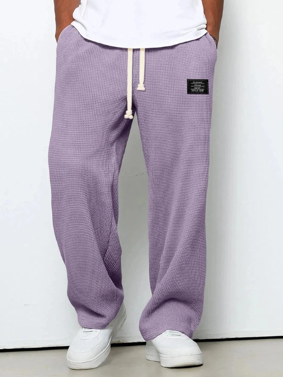 Men's Stretch Straight-Leg Sweatpants Spring-Autumn Fashion Loose-Fitting Wide-Leg Casual Pants for Sports And Leisure