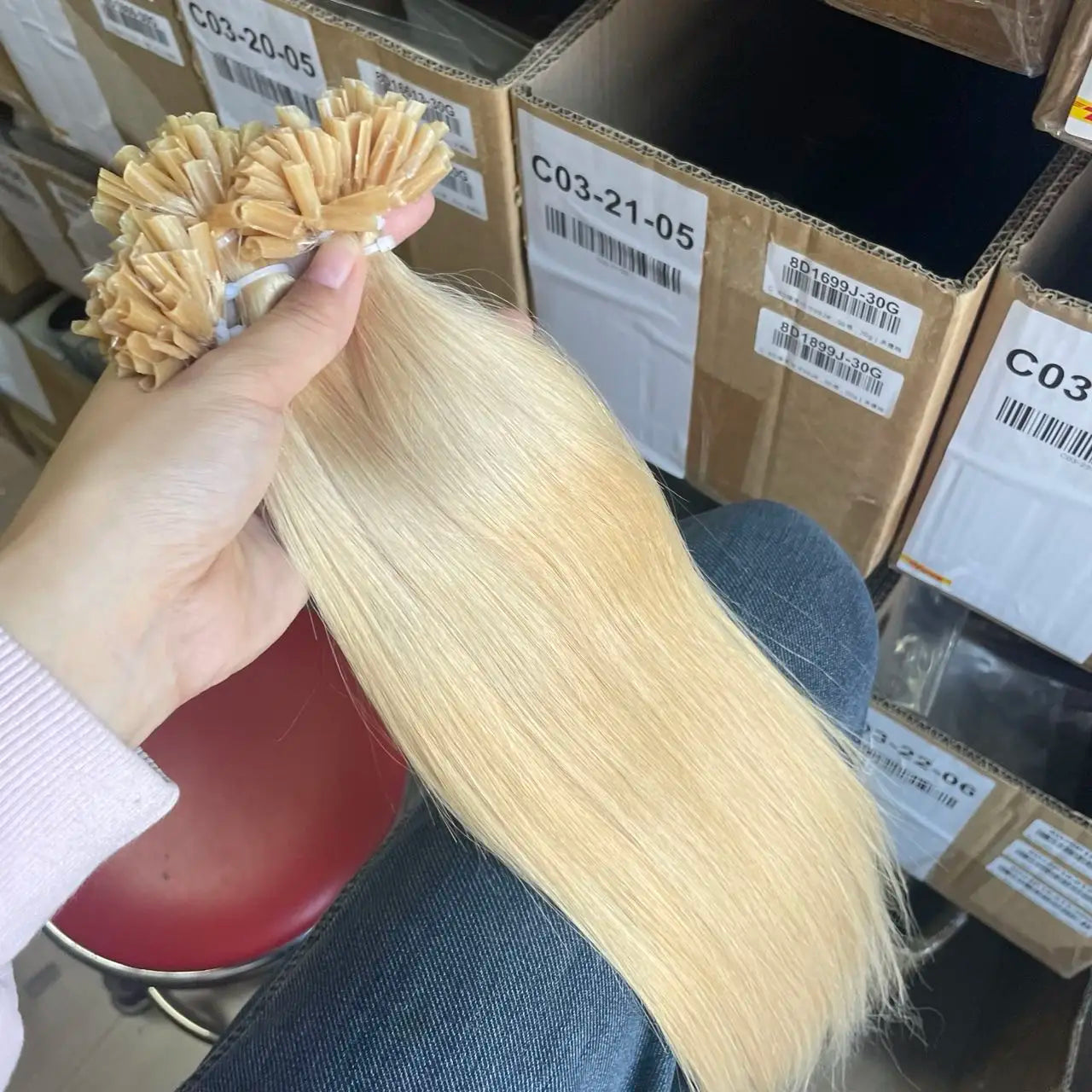 Human Hair Extensions U Tip Hair Straight Pre-bonded Tip Hair Extensions Hot Fusion Keratin Extension Dark Blonde 24# 12"-20"