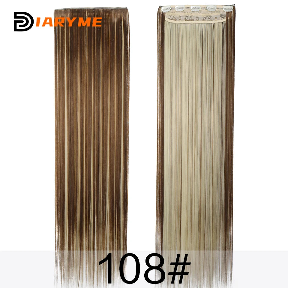 100cm Extra long Straight Hair Extension Synthetic 5 Clip in Hair Extensions For Women Heat Resistant Fibre Black Red Fake Hairp