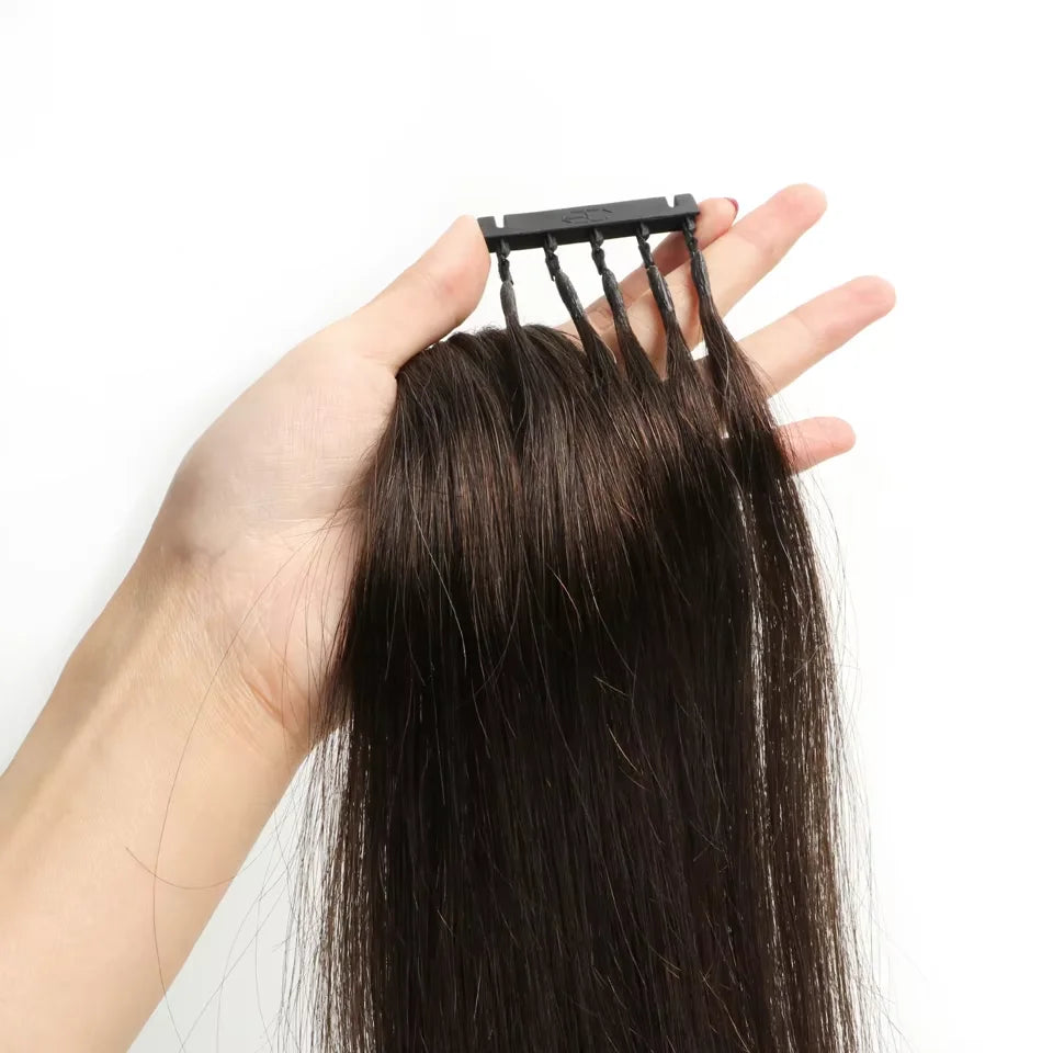 6D Hair Extensions For Salon DIY 6D-2 Generation 100% Human Hair Extensions Micro Beads Blonde 60# 1g/Strand Virgin Remy Hair