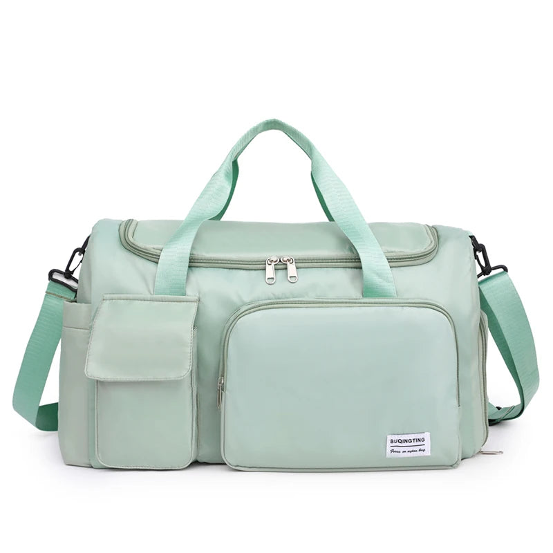 Unisex Large Capacity Travel Luggage Bag, Sports Gym Bag, Perfect for Weekend Overnight Luggage Bag with Shoe Compartment
