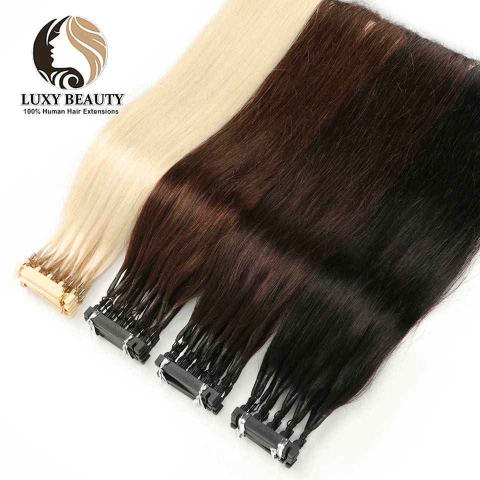 6D Hair Extensions For Salon DIY 6D-2 Generation 100% Human Hair Extensions Micro Beads Blonde 60# 1g/Strand Virgin Remy Hair