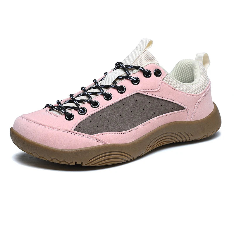 Unisex Wide Toe Shoes Artificial Leather Sneakers Outdoor Casual Walking Shoes Lace Up Retro Men Women Minimalist Barefoot Shoes