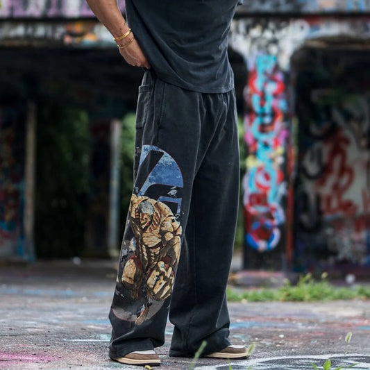 New Y2k Attack on Titan Pants Men Baggy Popular Trouser Wide Leg Harajuku Streetwear Casual Vintage Hip Hop Joggers Men Clothing
