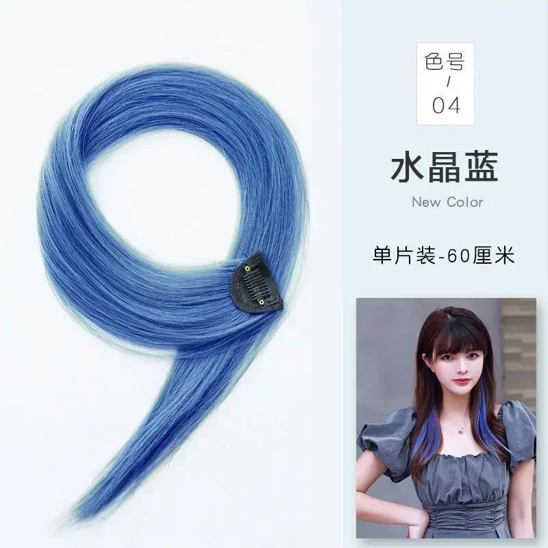 60cm Hair Extension Clip In Hairpiece Long Straight Hanging Ear Wig Clip Synthetic Hair Extensions Accessories Hairpiece Hairpin