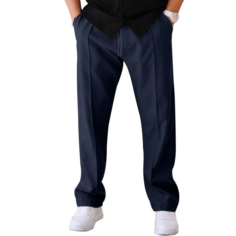 2025 Spring Summer Men's American Style Casual Pants Loose Straight Leg Sports Long Trousers