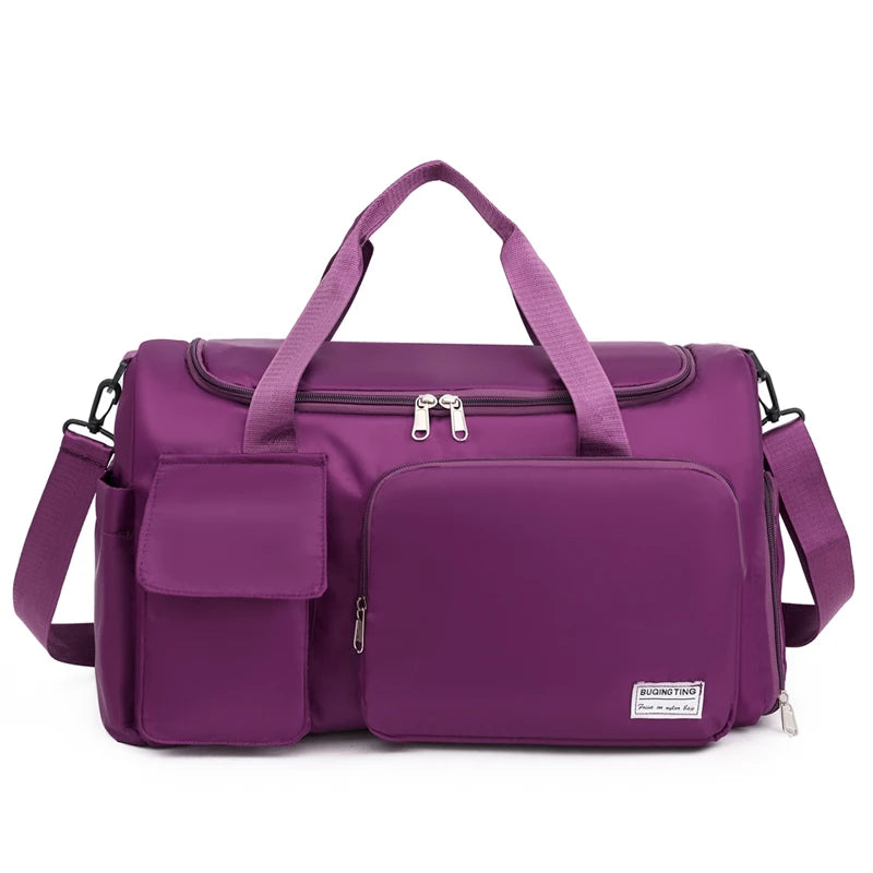 Unisex Large Capacity Travel Luggage Bag, Sports Gym Bag, Perfect for Weekend Overnight Luggage Bag with Shoe Compartment