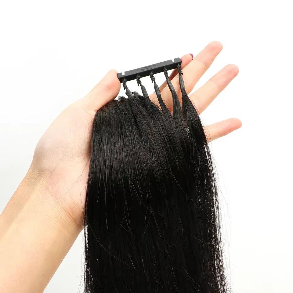 6D Hair Extensions For Salon DIY 6D-2 Generation 100% Human Hair Extensions Micro Beads Blonde 60# 1g/Strand Virgin Remy Hair