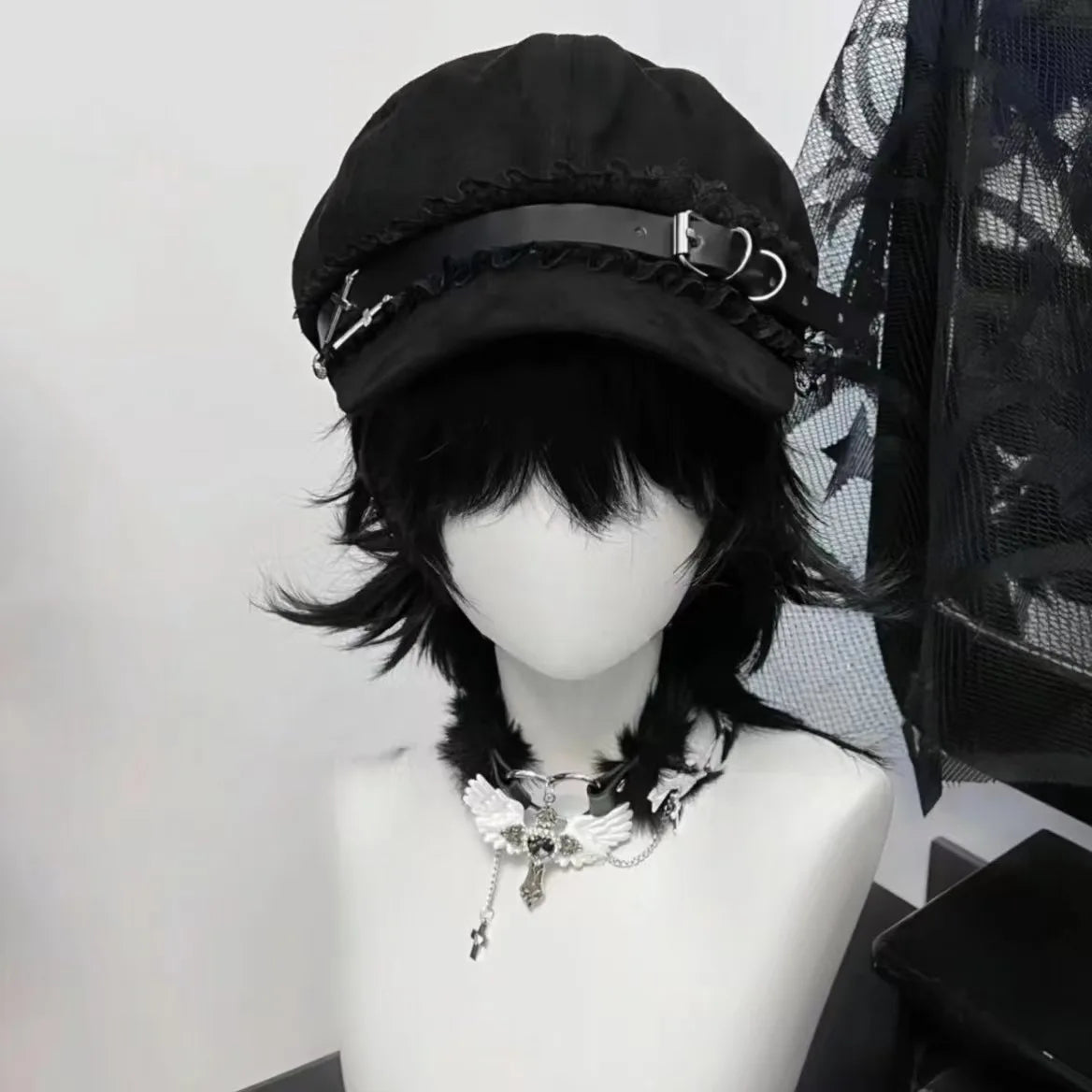 Women's Y2k Hats Sweet Cool Style Cap Lace Stitch Sweet Denim Military Hat Sweet Octagonal Hat Painter's Hat Girl Fashion Caps