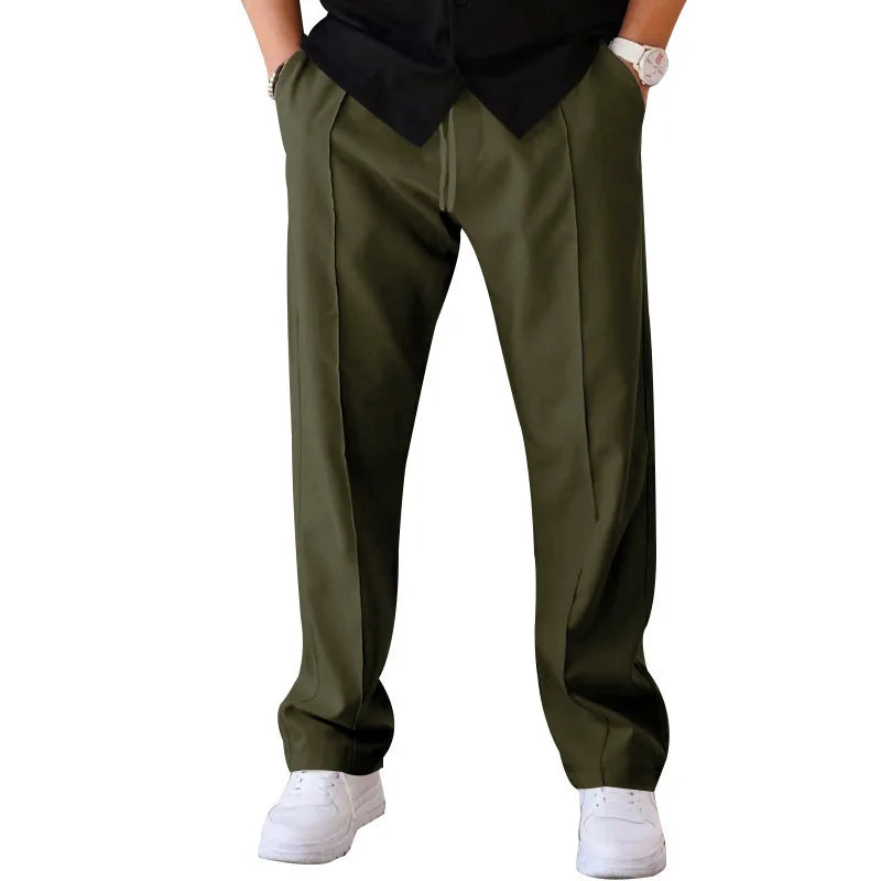 2025 Spring Summer Men's American Style Casual Pants Loose Straight Leg Sports Long Trousers