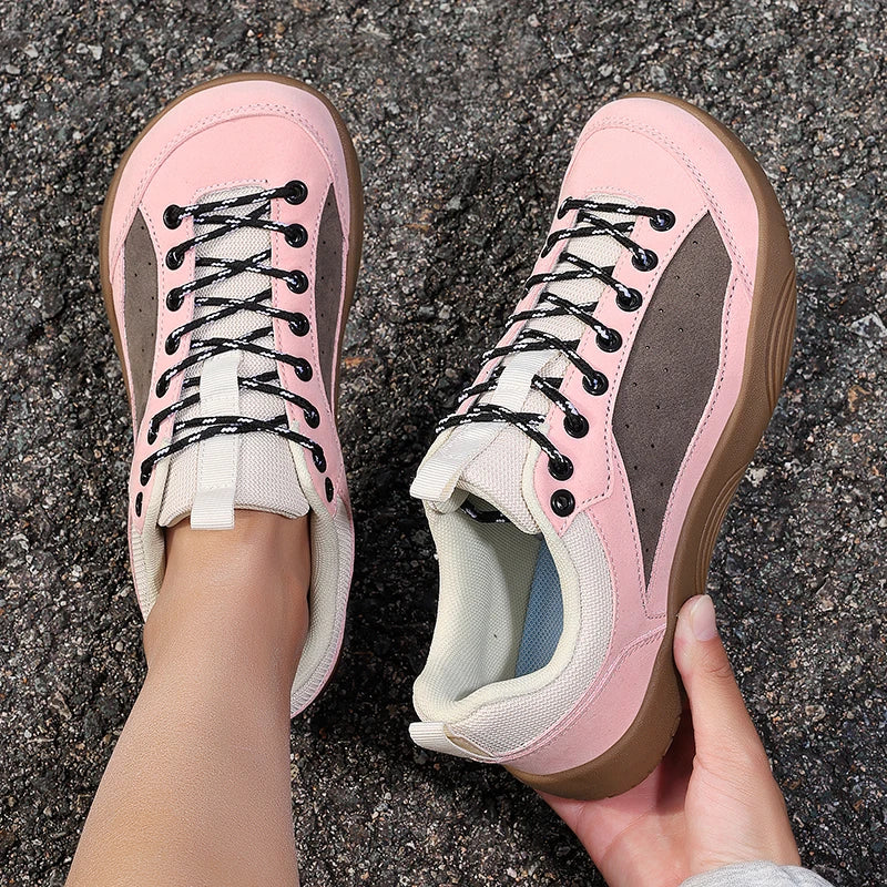 Unisex Wide Toe Shoes Artificial Leather Sneakers Outdoor Casual Walking Shoes Lace Up Retro Men Women Minimalist Barefoot Shoes