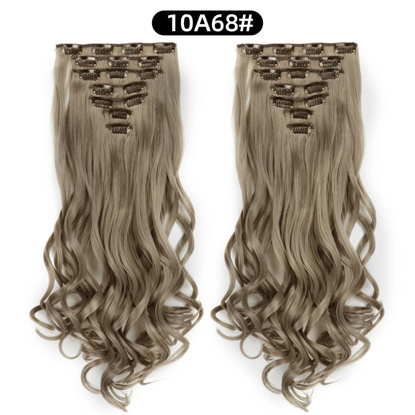Clip In Hair Extensions 7 PCS Full Head 22 Inch Long Curly Wavy  For Women Girls Hair Synthetic Wig Hairpieces