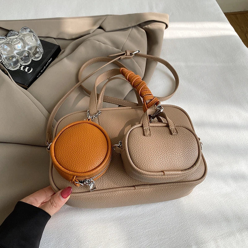 Casual Handbag 3-IN-1 Fashion Brand Messenger Bags for Women Pu Leather Crossbody Bag Lady Totes Large Capacity Travel Bag