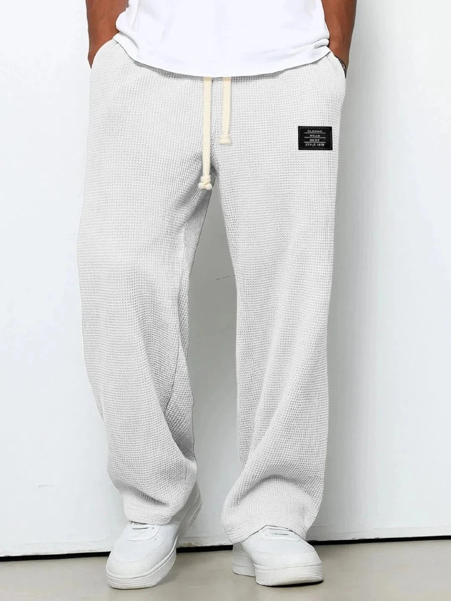 Men's Stretch Straight-Leg Sweatpants Spring-Autumn Fashion Loose-Fitting Wide-Leg Casual Pants for Sports And Leisure