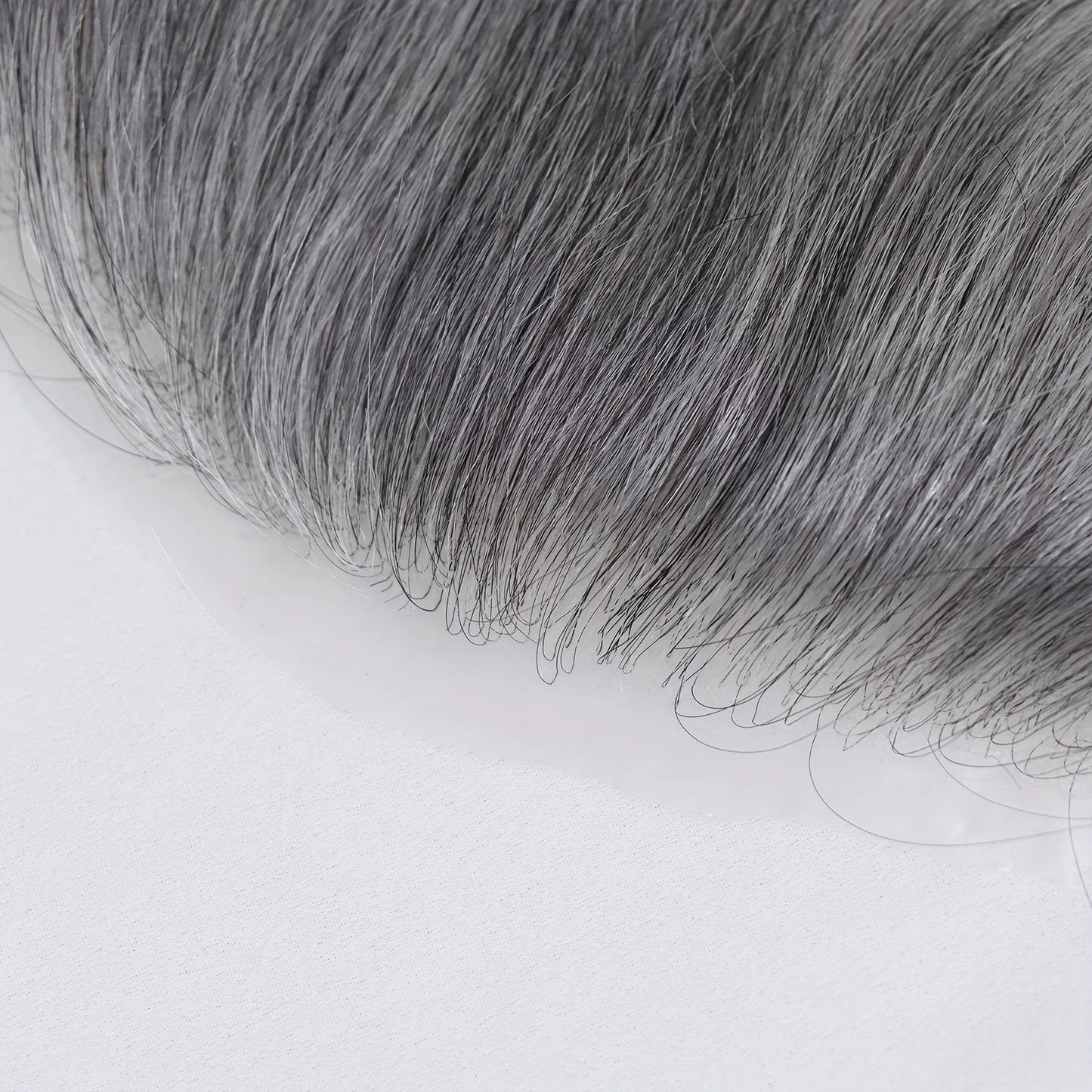 100% Human Hair Men’s V-Shaped Hairline Extensions | 6" Ultra-Thin PU Base | Natural-Looking Frontal Hairpiece Refills
