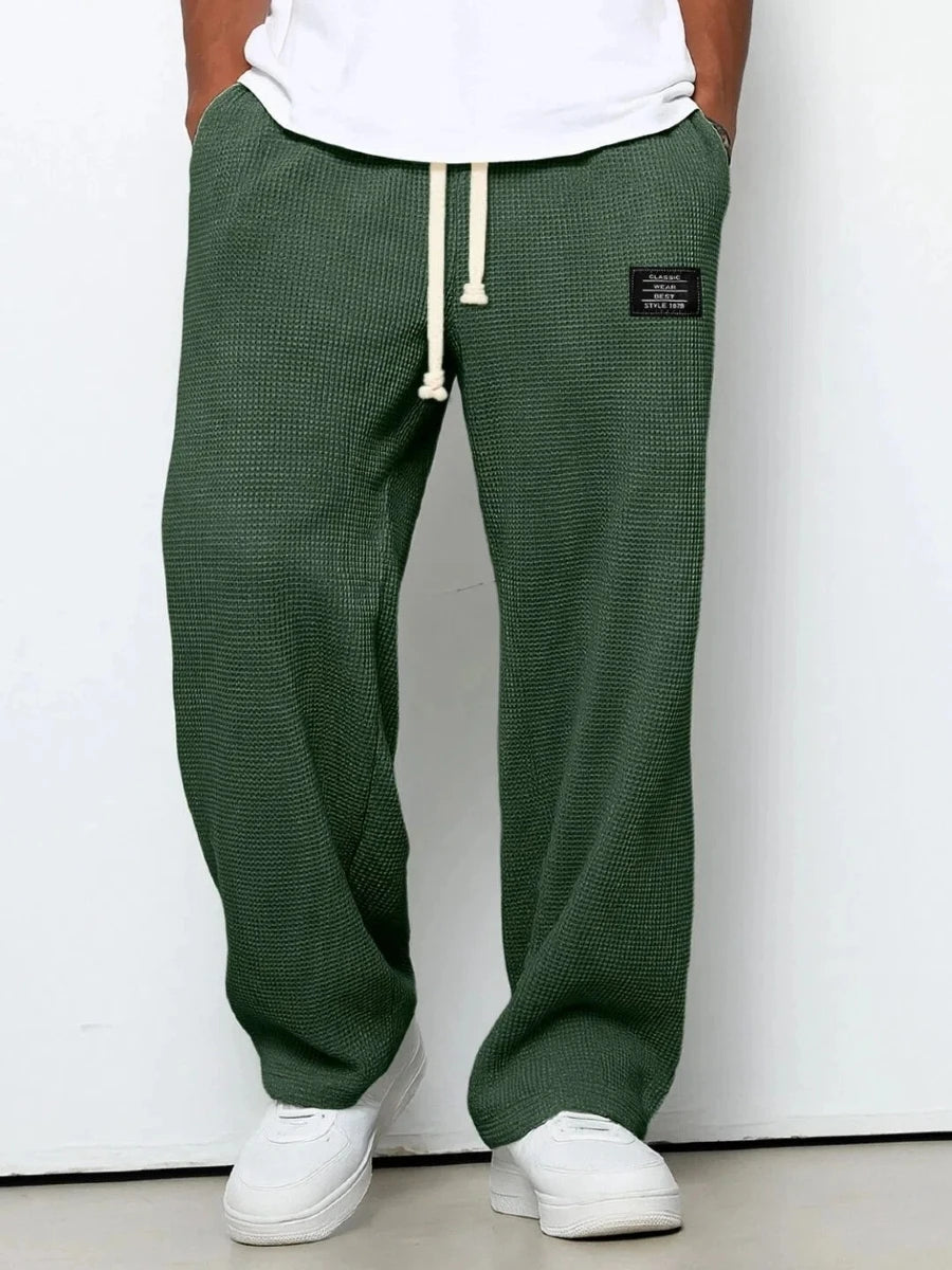 Men's Stretch Straight-Leg Sweatpants Spring-Autumn Fashion Loose-Fitting Wide-Leg Casual Pants for Sports And Leisure