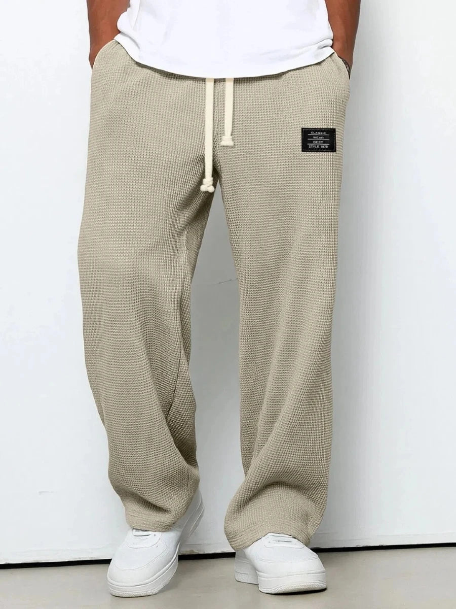 Men's Stretch Straight-Leg Sweatpants Spring-Autumn Fashion Loose-Fitting Wide-Leg Casual Pants for Sports And Leisure