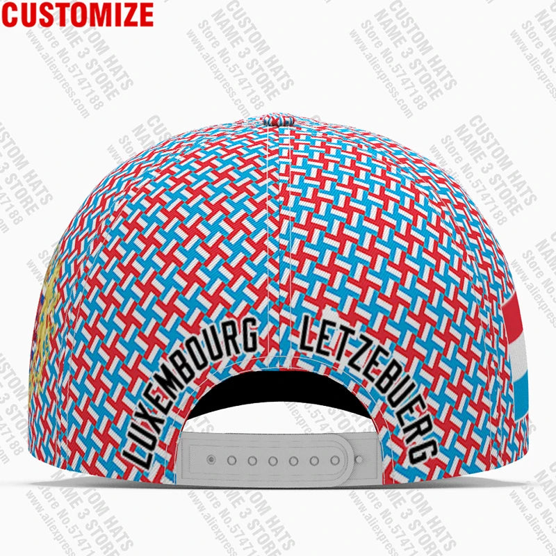 Luxemburg Baseball Caps Free Custom Made Name Team Logo Lu Hats Lux Country Travel Luxembourgish Nation Luxembourg Flag Headgear