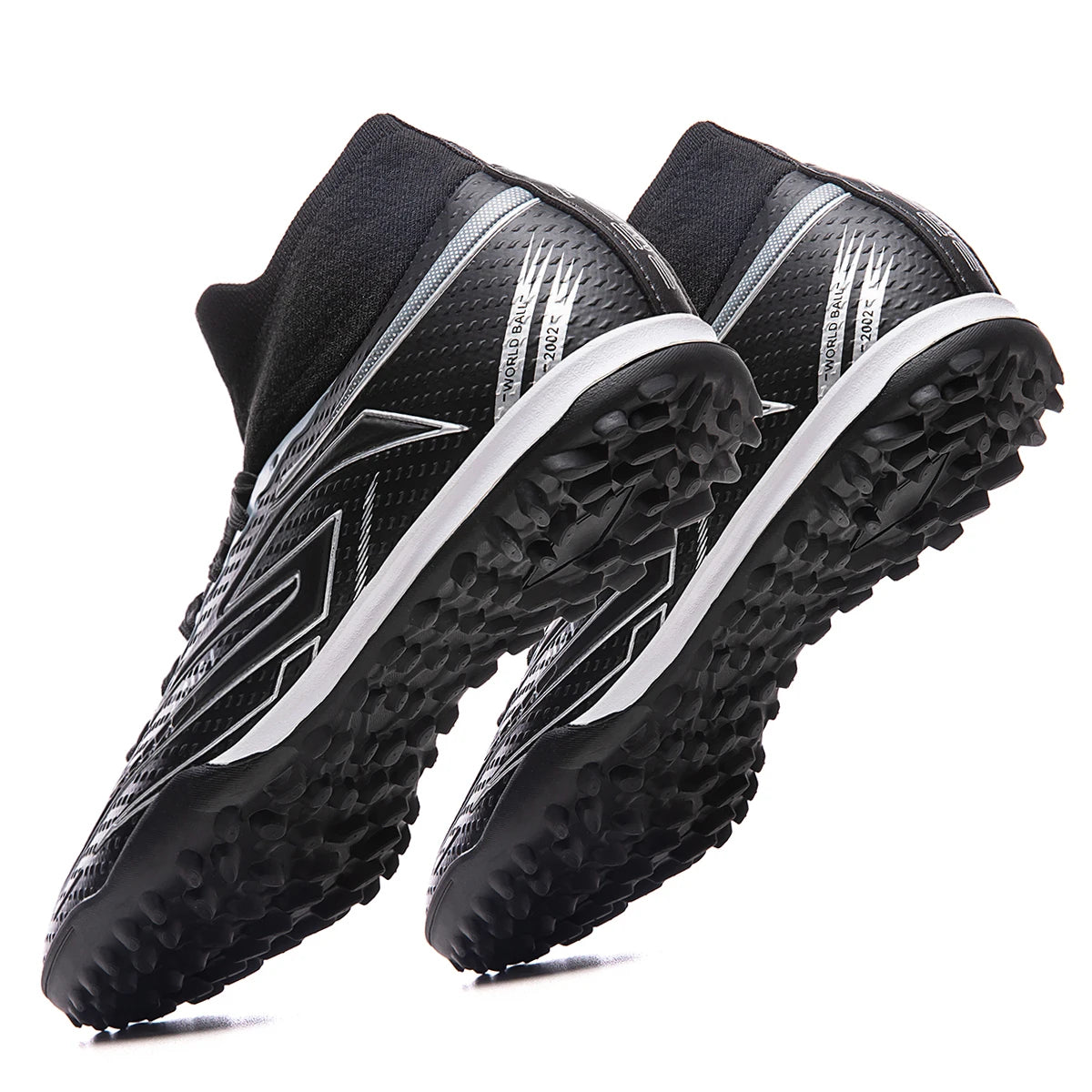 Unisex high-top soccer shoes for adult students, with the option of studded or long studs, available in 4 colors. Sole spikes
