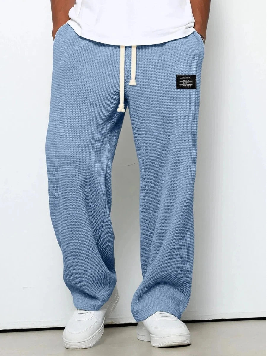 Men's Stretch Straight-Leg Sweatpants Spring-Autumn Fashion Loose-Fitting Wide-Leg Casual Pants for Sports And Leisure