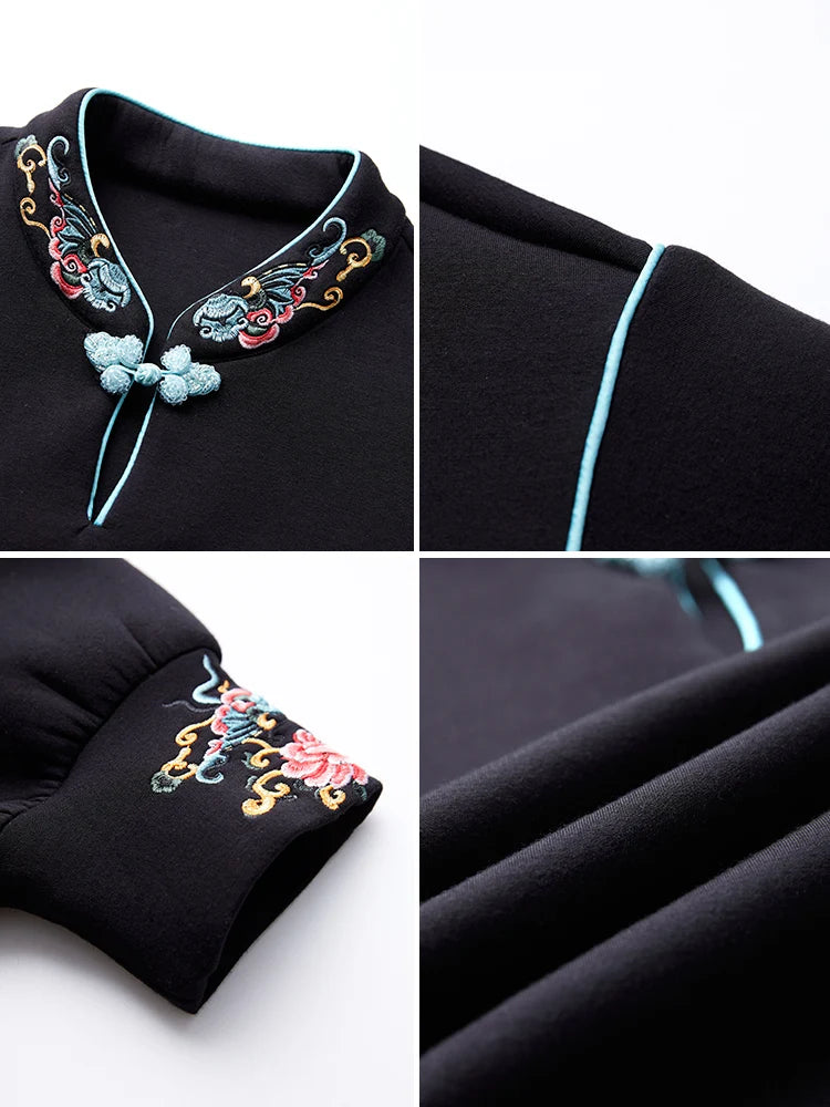 Chinese style Sweatshirts women's Hoodies Fashion pullovers Spring Autumn casual sweatshirts Tops female