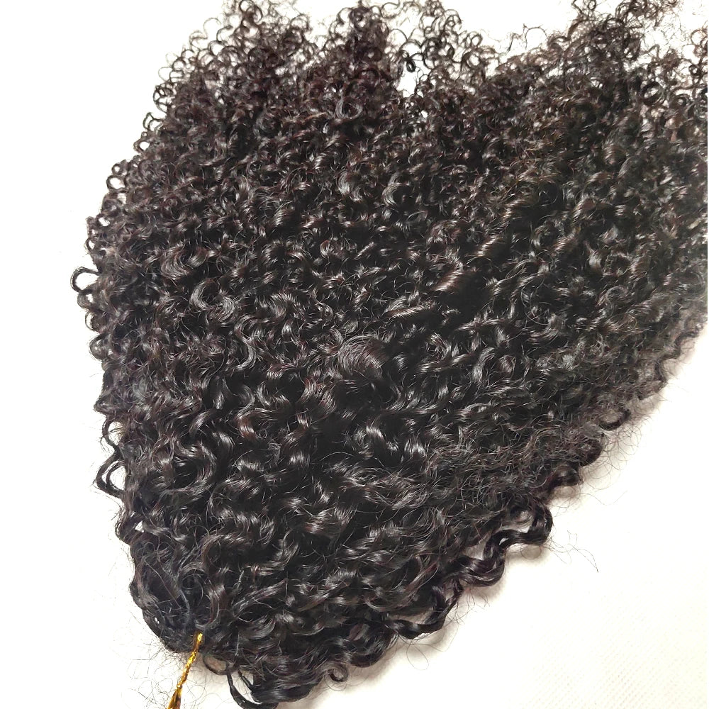 Crochet Human Hair Extensions Multi-Textured Kinky Curly Pre-Separated Crochet Hair Extensions Knotless Micro Twists For Women
