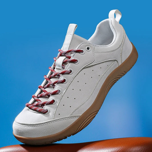 Unisex Wide Toe Shoes Artificial Leather Sneakers Outdoor Casual Walking Shoes Lace Up Retro Men Women Minimalist Barefoot Shoes