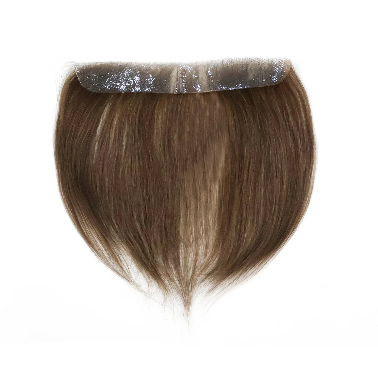 100% Human Hair Men’s V-Shaped Hairline Extensions | 6" Ultra-Thin PU Base | Natural-Looking Frontal Hairpiece Refills