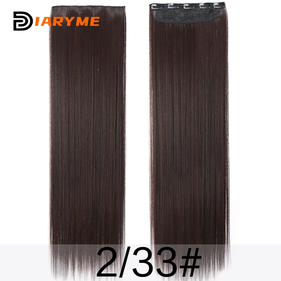 100cm Extra long Straight Hair Extension Synthetic 5 Clip in Hair Extensions For Women Heat Resistant Fibre Black Red Fake Hairp
