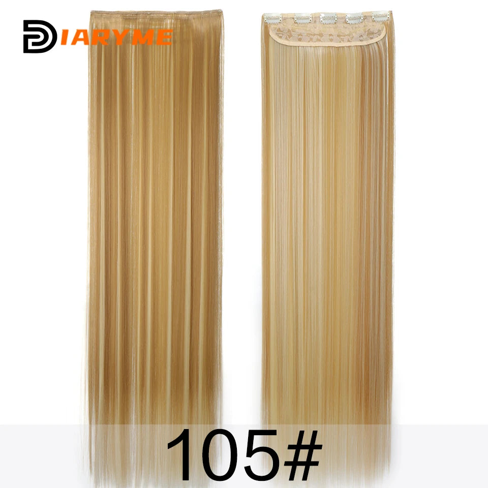 100cm Extra long Straight Hair Extension Synthetic 5 Clip in Hair Extensions For Women Heat Resistant Fibre Black Red Fake Hairp
