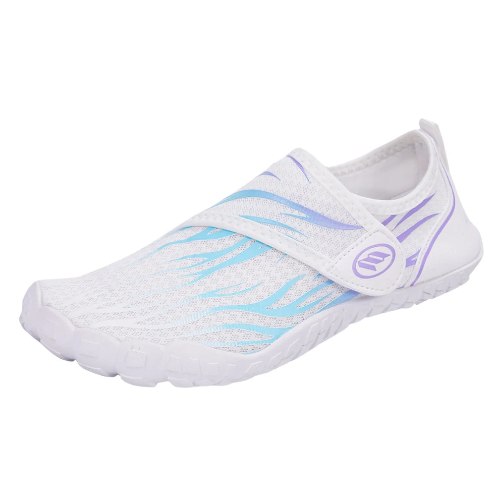 Unisex Water Shoes Lightweight Aqua Shoes Non Slip Barefoot Beach Shoes Hook and Loop Fastener Casual Wading Shoes for Men Women