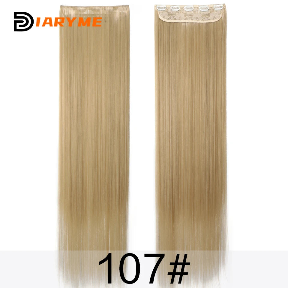 100cm Extra long Straight Hair Extension Synthetic 5 Clip in Hair Extensions For Women Heat Resistant Fibre Black Red Fake Hairp