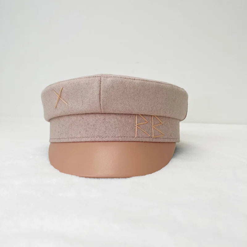 Women Ladies Luxury Design Brand Octagonal Cap Letter Military Cap Pink Khaki Newsboy Hat Fall Winter Baker Boy Cap Designer Cap