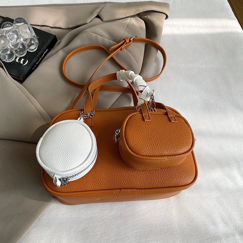 Casual Handbag 3-IN-1 Fashion Brand Messenger Bags for Women Pu Leather Crossbody Bag Lady Totes Large Capacity Travel Bag