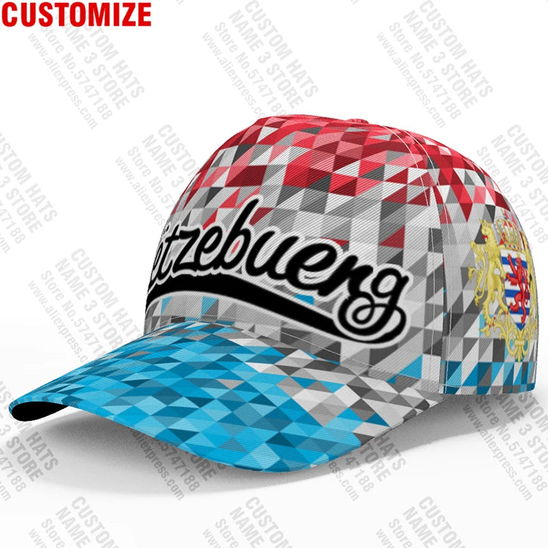 Luxemburg Baseball Caps Free Custom Made Name Team Logo Lu Hats Lux Country Travel Luxembourgish Nation Luxembourg Flag Headgear