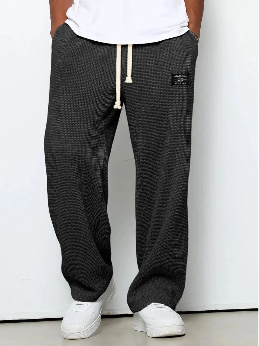 Men's Stretch Straight-Leg Sweatpants Spring-Autumn Fashion Loose-Fitting Wide-Leg Casual Pants for Sports And Leisure