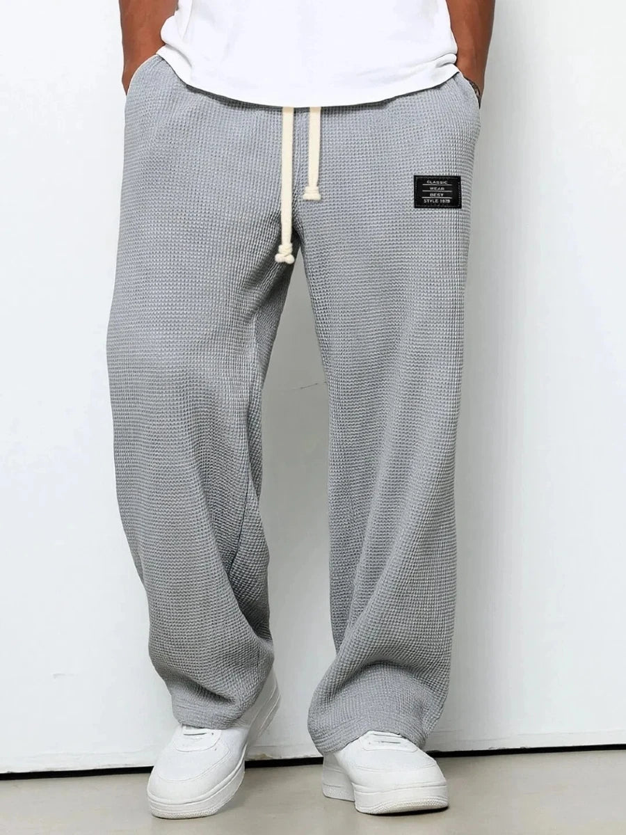 Men's Stretch Straight-Leg Sweatpants Spring-Autumn Fashion Loose-Fitting Wide-Leg Casual Pants for Sports And Leisure