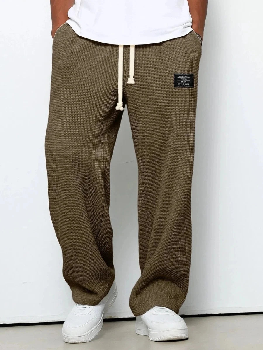 Men's Stretch Straight-Leg Sweatpants Spring-Autumn Fashion Loose-Fitting Wide-Leg Casual Pants for Sports And Leisure