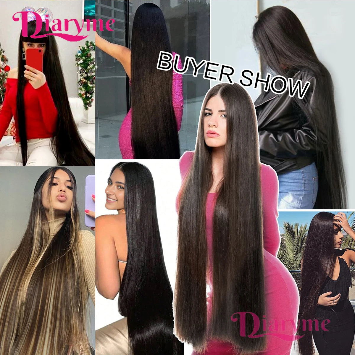 100cm Extra long Straight Hair Extension Synthetic 5 Clip in Hair Extensions For Women Heat Resistant Fibre Black Red Fake Hairp