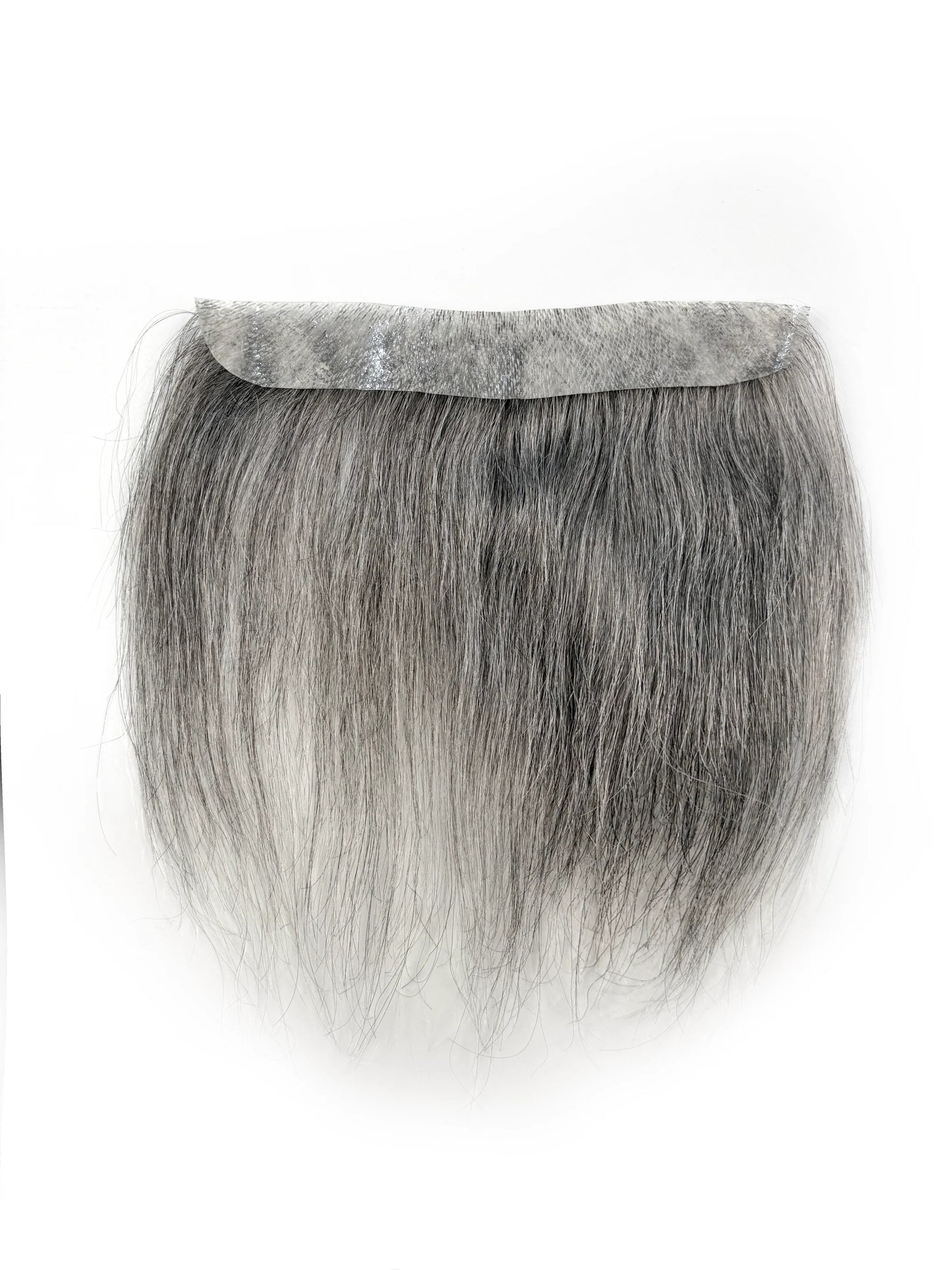 100% Human Hair Men’s V-Shaped Hairline Extensions | 6" Ultra-Thin PU Base | Natural-Looking Frontal Hairpiece Refills