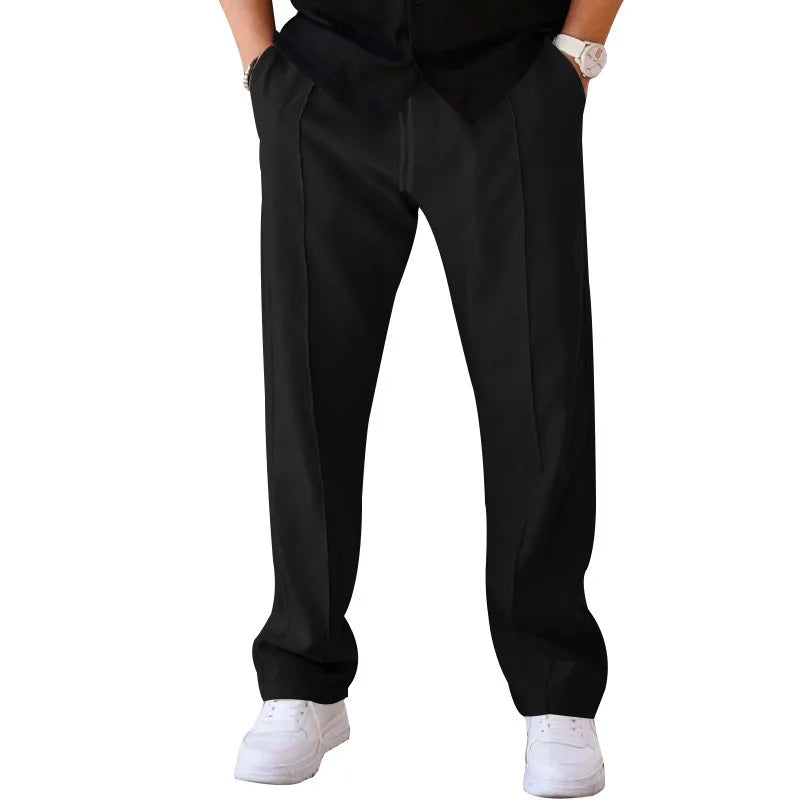 2025 Spring Summer Men's American Style Casual Pants Loose Straight Leg Sports Long Trousers