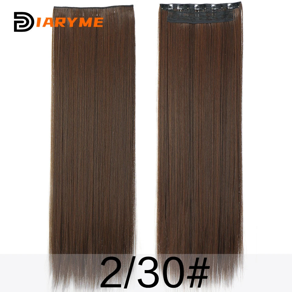 100cm Extra long Straight Hair Extension Synthetic 5 Clip in Hair Extensions For Women Heat Resistant Fibre Black Red Fake Hairp