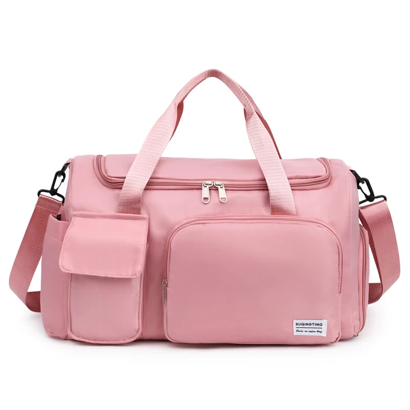 Unisex Large Capacity Travel Luggage Bag, Sports Gym Bag, Perfect for Weekend Overnight Luggage Bag with Shoe Compartment