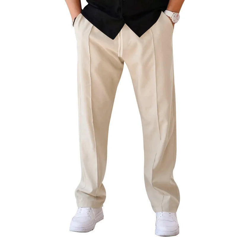 2025 Spring Summer Men's American Style Casual Pants Loose Straight Leg Sports Long Trousers