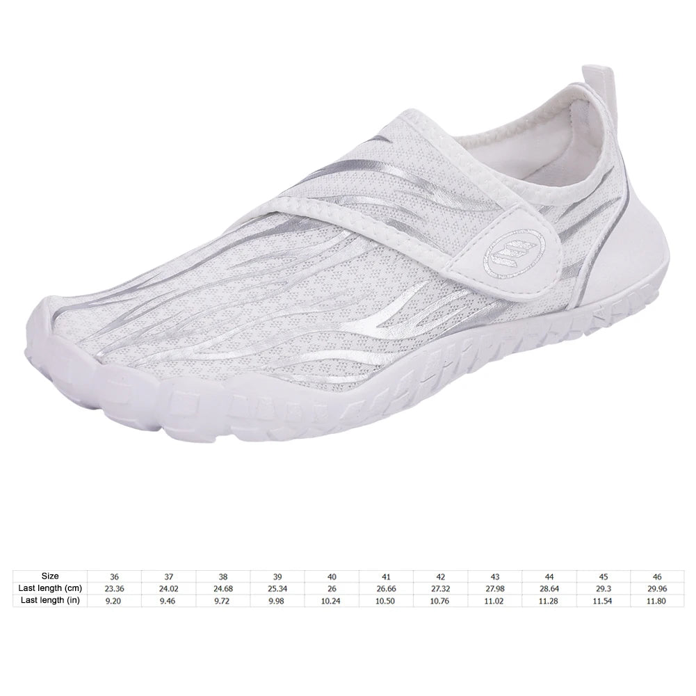 Unisex Water Shoes Lightweight Aqua Shoes Non Slip Barefoot Beach Shoes Hook and Loop Fastener Casual Wading Shoes for Men Women