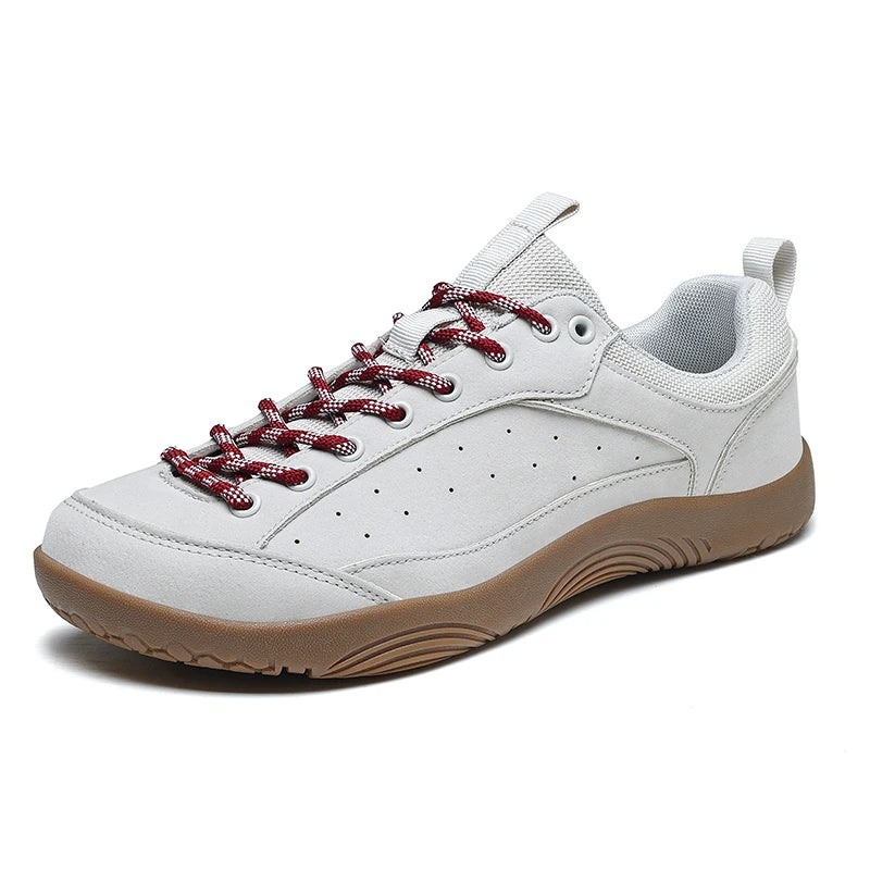 Unisex Wide Toe Shoes Artificial Leather Sneakers Outdoor Casual Walking Shoes Lace Up Retro Men Women Minimalist Barefoot Shoes