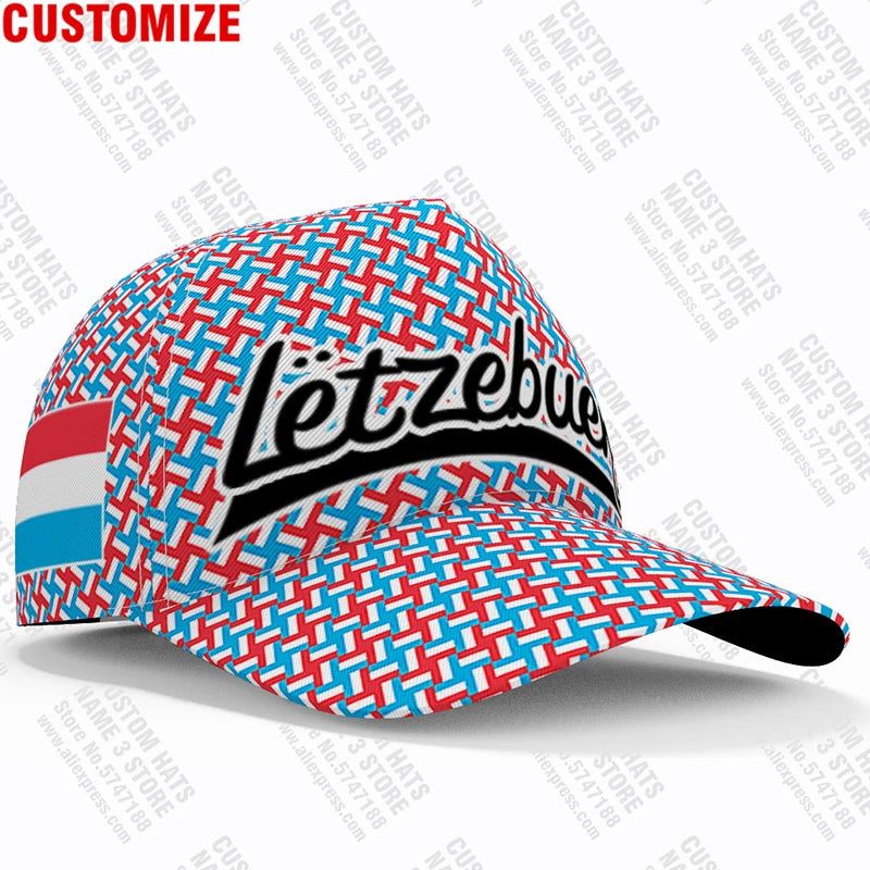 Luxemburg Baseball Caps Free Custom Made Name Team Logo Lu Hats Lux Country Travel Luxembourgish Nation Luxembourg Flag Headgear